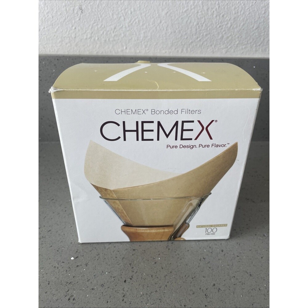 Chemex Bonded Filter FSU-100 Square Coffee Filters Nero Chemicals- 94 Count